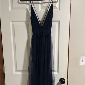 Elegant Navy Blue Evening Dress
